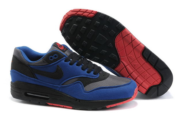 Mens Nike Air Max 87 Premium Black Navy Red Shoes